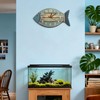 Cunno Silent Beach Wall Clock Wooden Non-Ticking Coastal Sea Fish