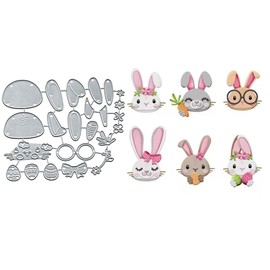 Easter Rabbits Bunny Metal Die Cuts Cutting Dies, Easter Rabbits Bunny Cutting Dies Paper Cards Cutting Dies Cut Stencils for DIY Embossing Card Making Book Tags Decorative Paper Dies Scrapbooking
