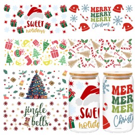 Christmas UV DTF Cup Wraps UV DTF Decals Xmas UV DTF Cup Wrap Christmas UVDTF Cup Wraps Christmas UVDTF Decals Christmas DTF Cup Wraps Rub On Transfers for Crafts Christmas Cup Wraps UV DTF Stickers