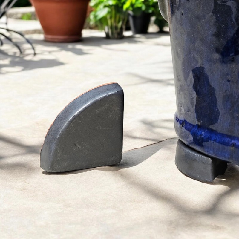 Teramico Saucer Feet for Flower Pots/Planters Blue Anthracite White Stoneware