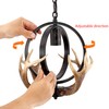 NEARLED Rustic Antler Pendant Light, Metal Globe with Resin Antlers,