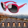 Oversized Rose Red Sunglasses Polarized, Ladies Full Coverage Sun Glasses,