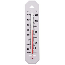 White Wall Thermometer To Measure Room Temperature In The Home Office Garden or Greenhouse - Stylish Accurate Room Thermometer