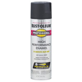 Rust-Oleum 7578838 Professional High Performance Enamel Spray Paint, 15 oz, Flat Black