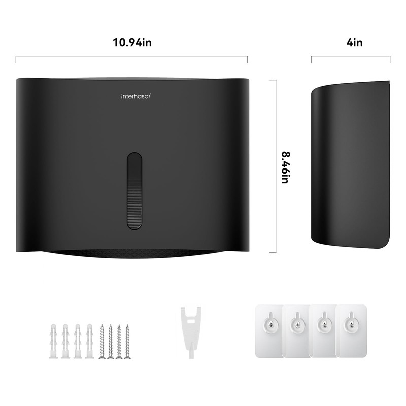 interhasa! Paper Towel Dispenser Wall Mounted, Adhesive Multifold Trifold c