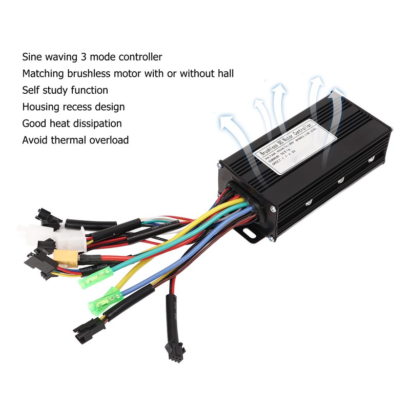 24V 36V 48V Sine Waving Controller Thumb Throttle PAS LED