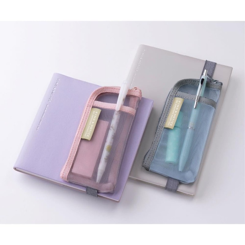 DA-PO02-PK Notebook Deco Marks Pink Mesh Pouch with Band