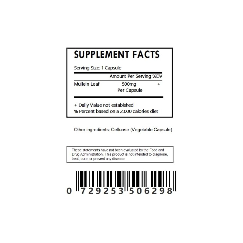 Herbal Island Mullein Leaf Capsules (30)