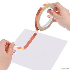 Premium Adhesive Copper Foil Tape - Double-Sided Conductive - 0.25 inch (6.3 mm) - EMI and RF Shielding, Paper Circuits, Electrical Repairs, Grounding, Arts and Crafts, Home Interior, Slug Repellent