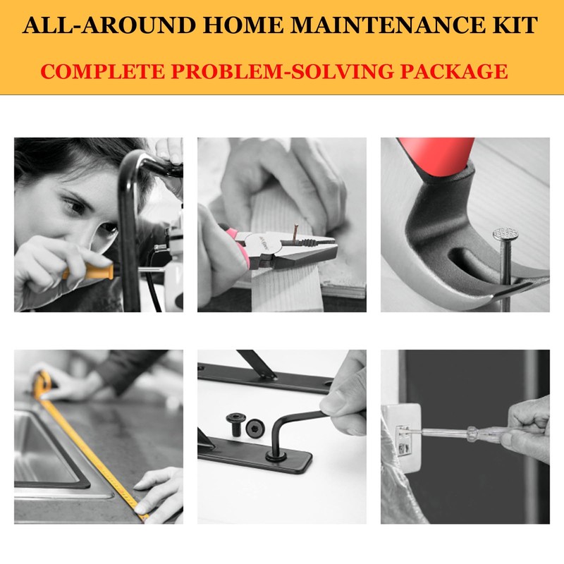 Compact Homeowner Tool Set 24 Pieces Tool Kit For Home