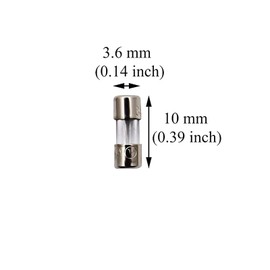 SIXQJZML 10 Pack F5AL Fast-Blow Mini Fuse 5A Max 5 amp 125V Glass Fuses 0.14 x 0.39 inch / 3.6 x 10 mm (125Volt) (F5A)