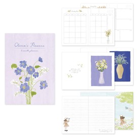 Monolike B6 Olivia's Flowers Diary 6 Month Planner, Purple - Academic Planner, Weekly & Monthly Planner, Scheduler, Undated Planner, 128x182mm, B6 Olivia's Flowers, Purple