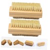 OHPHCALL 2pcs Bamboo Nail Brush Double-sided Cleaning Tool with Sturdy