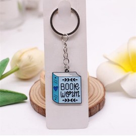 VNEWSCHI Book Worm Keychain Car Keychain Book Keychain Bag Pendant Sweethearts Men Women Book Lover Gift