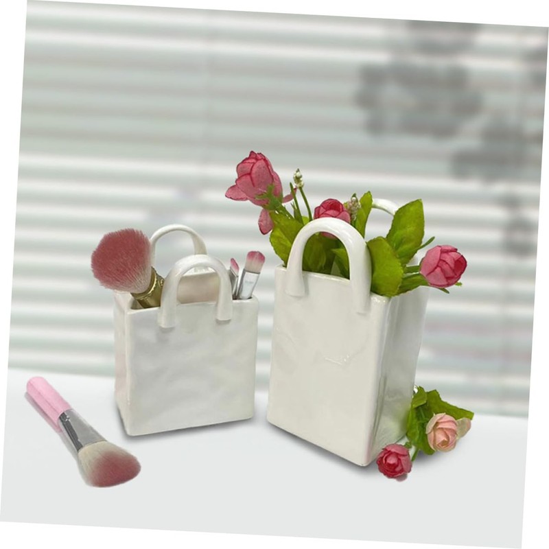 Levemolo Capacity Vase with Handles Versatile Organizer for Flowers Pens