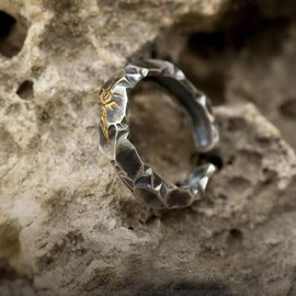 Auriselle Men's Ring Adjustable Golden Sun Runes Vintage Viking Retro Open Ring Thumb Ring Gothic Jewellery Gifts for Men Boys Father Black/Silver, Metal, No Gemstone