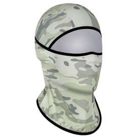 Achiou Balaclava Face Mask, Ski Mask for Men Women Football, Lightweight Sheisty Mask, Ninja Shiesty Sun Hood UV Protection, White Camouflage, One Size