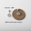 Sterling Silver Solitaire Simulated Diamond CZ Earrings Studs 5MM Screw