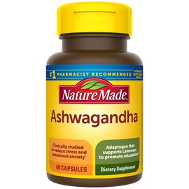 Nature Made Nature Made Ashwagandha Capsules 125mg for Stress Support, 60 Capsules, 60 Day Supply