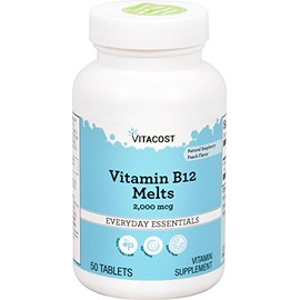 Vitacost Vitamin B12-2000 mcg - 50 Quickdots Sublingual Melts Tablets - Raspberry-Peach Flavor