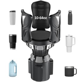 Cup Holder Expander Adapter - | Adjustable | Expandable Base for Car, Easkkty All Purpose Car Cupholder Extender with Rubber Fits Most 24/32//40oz Large Water Bottles & Mugs & Foods