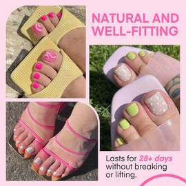 UNA GELLA Square Gel Toe Tips - 504pcs, 15 Sizes, Full Cover, Press Ons, Soak Off, DIY Nail Salon