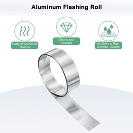 M METERXITY 2-Pack Aluminum Flashing, 3.3ft x 0.8" x 0.012" (LxWxT) Aluminum Flashing Roll, Roofing Metal Strip Sheet Roll for Weatherproofing Metal Roofing Panels