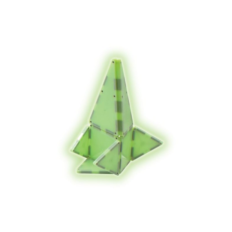 Magna-Tiles Glow - Juego de construcción magnética de 16 Piezas,
