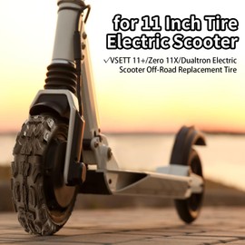 100/65-6.5 Off-Road Vacuum Tire, 11 Inch Electric Scooter Replacement Tire, With Tire Air Valve, Compatible With VSETT 11+/Zero 11X/Dualtron Electric Scooter Thickened Anti-slip Wear-resistant