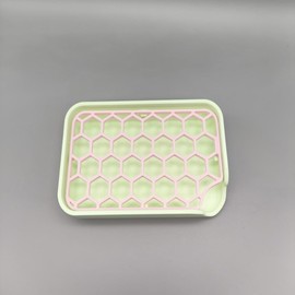 Honeycomb Pattern Soap Dish, Bathroom Kitchen Organiser, Available in Orange/Blue & Mint Green/Pastel Pink Color (Mint Green & Pastel Pink)