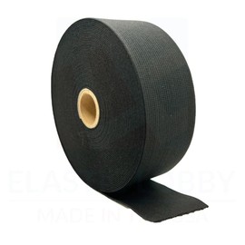 2" (51mm) Black Knitted Elastic - US Made 10 Yards
