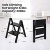 FAHKNS Black 2 Step Ladder, Aluminum Light Folding 2 Step