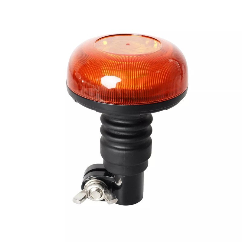 Flashing Amber LED Beacon Flexible DIN Pole Mount Tractor Digger