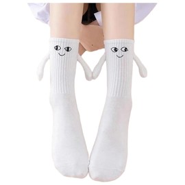 2 Pair Couple Magnetic Hands Socks, Hold Hands Funny Gift, Couple Holding Hands Socks Novelty Socks Friendship Socks, Special Gifts for Women Men,