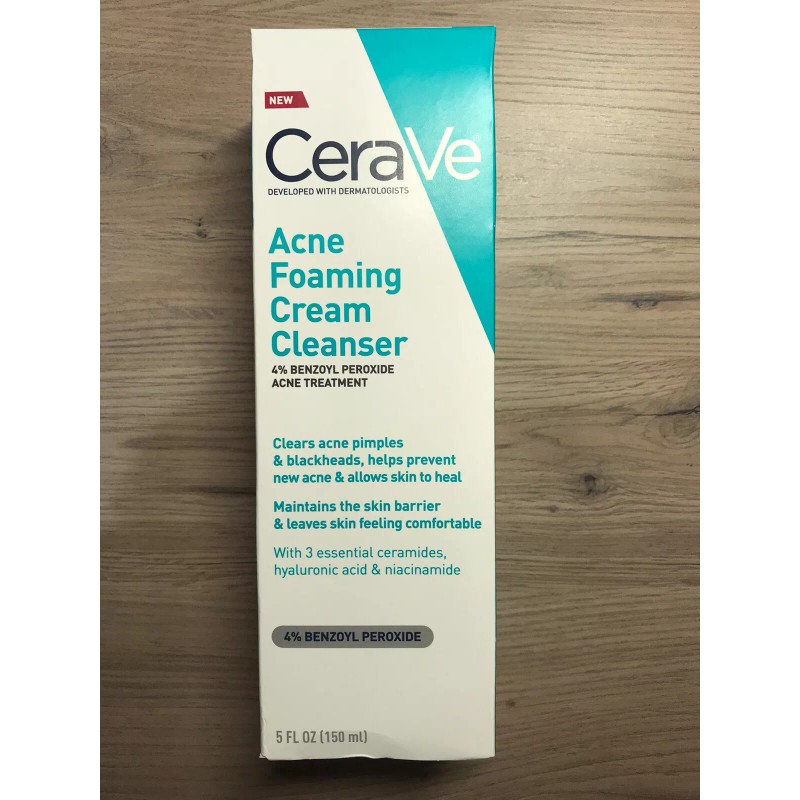 Cerave Acne Foaming Cream Cleanser | 4% Benzoyl Peroxide Acne