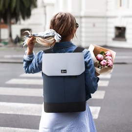 LOVEVOOK Travel Backpack Mens Womens, Work Rucksack with 15.6 Inch Laptop Compartment, Waterproof School Bag with USB Port, Anti Theft Ladies Computer Back Pack for Office Business College Uni, Blue