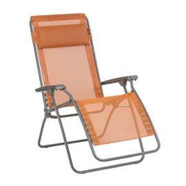 LAFUMA R Clip Compact Foldable Portable Zero Gravity Relaxation Garden Patio Beach Chair Recliner with Removable Adjustable Headrest, Clementine