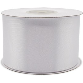 White Ribbon 50mm Satin Spool Large 25m Thickness 5cm Thickness for Gift Idea Wedding Christening Christmas New Year Party Favour Roll