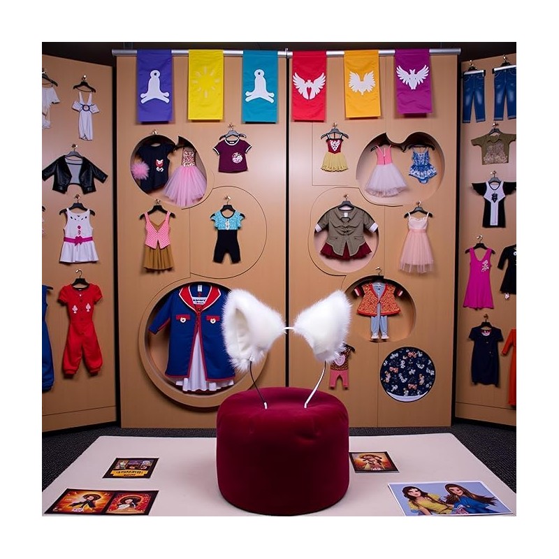 [Qintreesify] Cute Cat Ear Headband Long Fur Fox Ear Cosplay