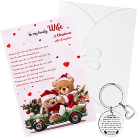 Christmas Wife Gifts from Husband Romantic Wife Christmas Cards for Wife Never Forget That I Love You Keychain with Envelop, Christmas Gifts for Wife Christmas Anniversary Presents