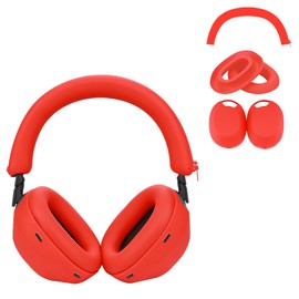 Siliocne Case for Sony WH-1000XM6,3 Sets Silicone Sweat Cover,【YANMONGI】 Earpad/Ear/Headband Covers Protector,Washable Sweatproof Soft Headphones Case Accessories(Red)