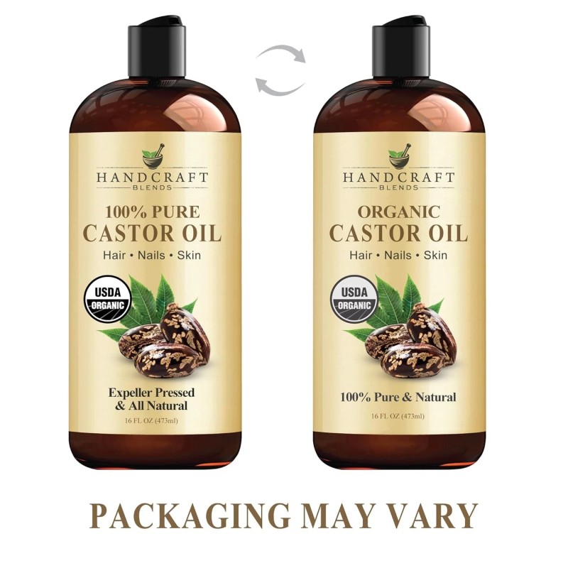 100% Pure Premium Organic Castor Oil 100% Pure and Hexane-Free