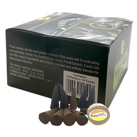 Sreevani Natural Masala Incense Cones and Holder Bundle, 120 Cones Total, White Sage