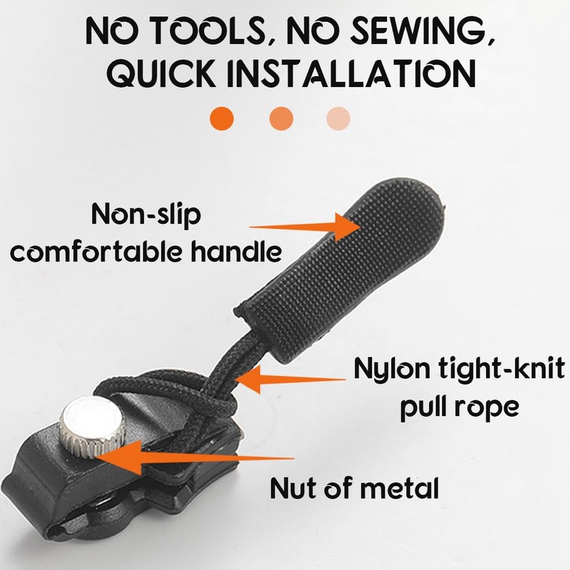 Universal Zip Repair Kit, Removable Replacement Zipper for Zip, Zip