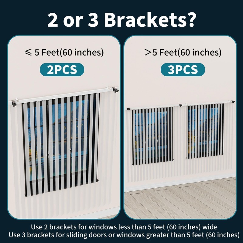 Over Blinds Curtain Rod Brackets for 1–2" Headrail Depth, Black
