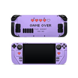 ZOOMHITSKINS Steam Deck Skin, Compatible with Steam Deck Skins, Purple Heart Anime Game Over Kawaii Protective Skin Wrap Set for Valve Steam Deck Accessories, Durable, Glitter Overlaminate