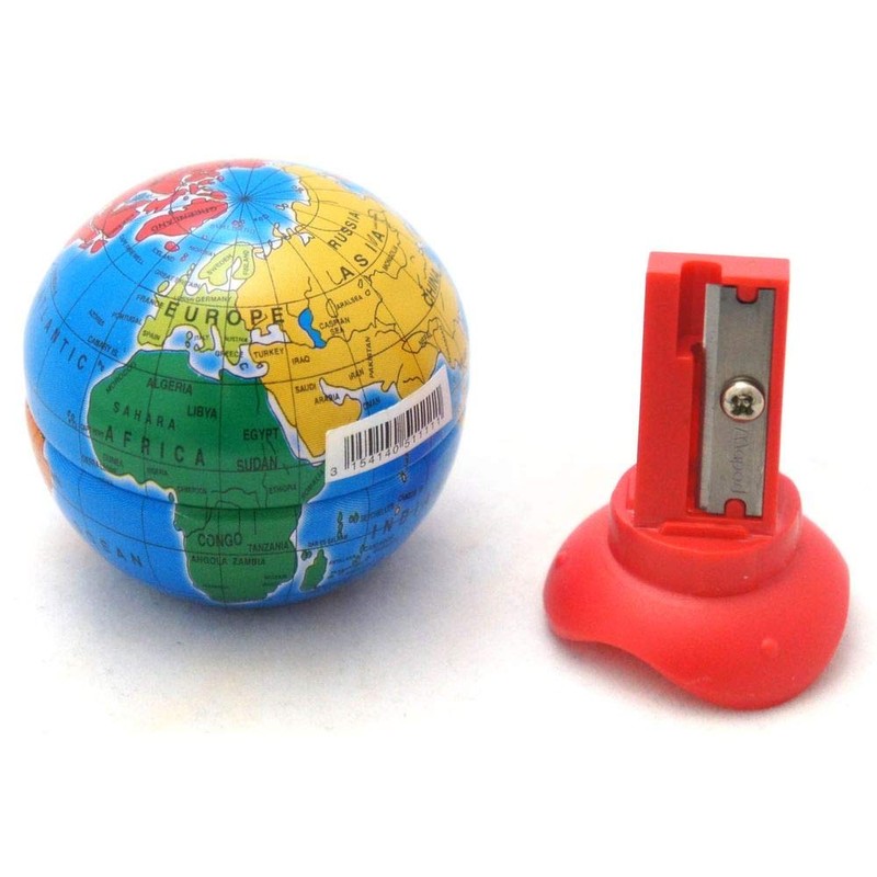 Maped Globe 1 Hole Pencil Sharpener - Compact Desk Accessory