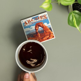 Arches National Park, Utah, Delicate Arch, Day Scene (Absorbent Ceramic Coaster, Single, Cork Back, Kitchen Table Decor)