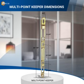 Sliding Glass Door Multi-Point Keeper for 2 Point Mortise Lock | Keeper Replacement for Dual Point Mortise Lock | Fix and Repair Locking Mechanism Keeper Hardware | K-22553