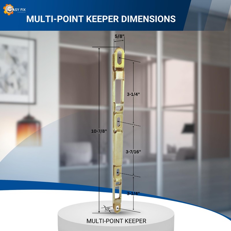 Sliding Glass Door Multi-Point Keeper for 2 Point Mortise Lock